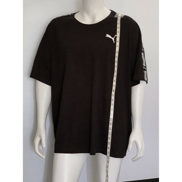 Men’s TShirt Size 4XL PUMA Tilt Tape Tee Black Short Sleeve Crew Neck 100%Cotton - Picture 5 of 10